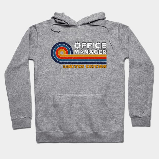 Funny Retro Vintage Sunset Office Manager Design  Gift Ideas Humor Hoodie by Arda